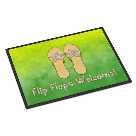 Carolines Treasures 18 x 27 in. Flip Flops Welcome Indoor or Outdoor Mat BB7454MAT